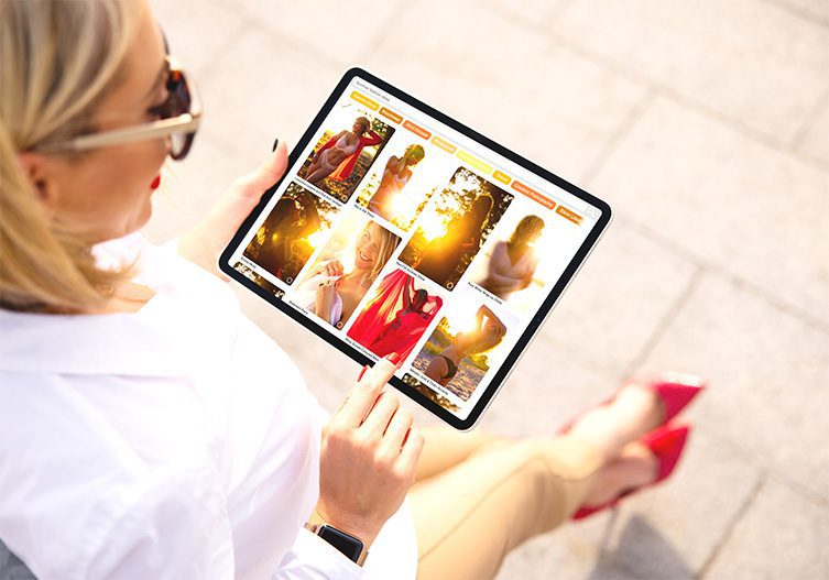 Style-Transformation A stylish woman browsing on the Internet